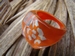 ring kunststof met oranje/ witte lak 