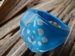 ring kunststof met blauw/witte lak 