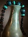 armband van houten kraaltjes blauw/zwart 