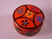 potje van aardewerk, klein, oranje,rond 