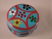 potje van aardewerk, klein, turquoise,rond 