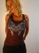 tanktop katoen bruin, met print 