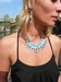 turquoise ketting + oorbellen 
