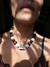 ketting houten kralen bruin/wit/zwart